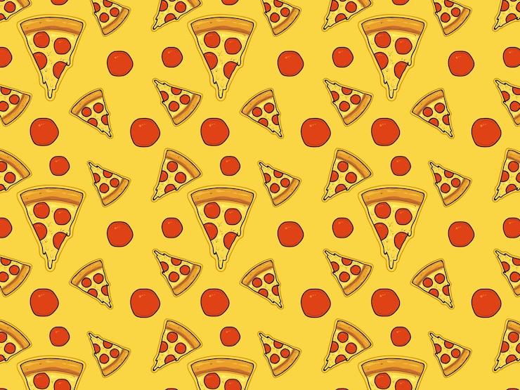 Vetor fatias triangulares de pizza com queijo e salsicha.