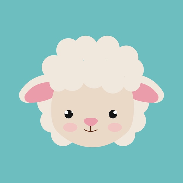 Vetor fazenda de animais fofos ovelhas isolado ícone do design