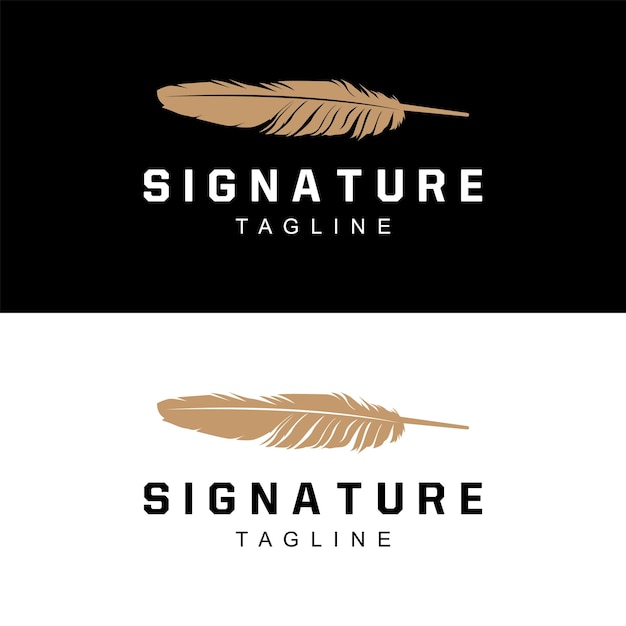 Vetor feather silhouette logo autor design luxury simples elegante modelo de ilustração vector