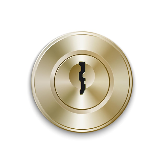 Vetor fechadura de fechadura de porta de ouro isolada