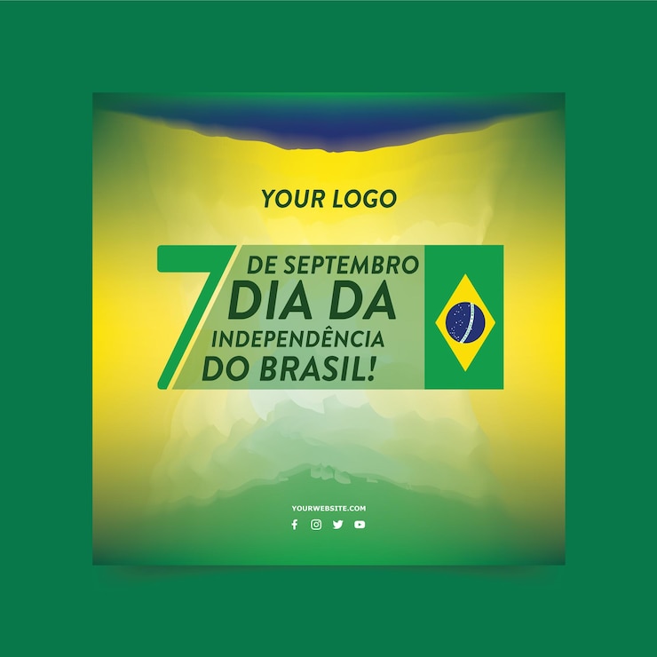 Vetor feed de mídia social 7 de setembro