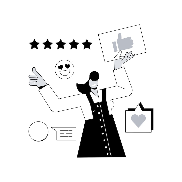 Vetor feedback do usuário e ilustração em vetor conceito abstrato de classificação do site