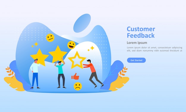 Feedback review concept design ilustração vetorial