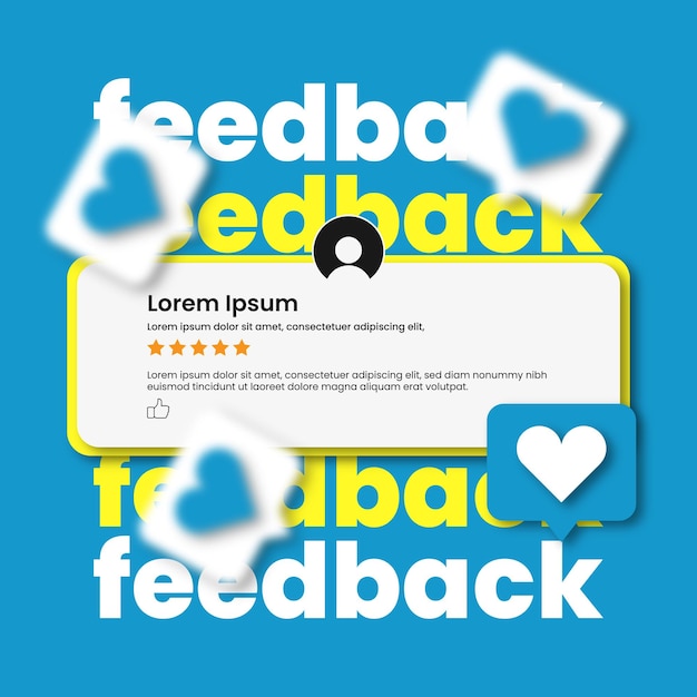 Vetor feedback social media post vector template (template de vetor de postagem)