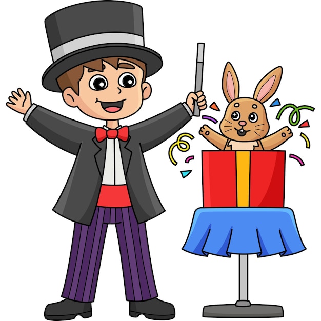 Feiticeiro de aniversário com clip de desenho animado de coelhinho