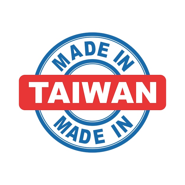 Feito em taiwan vector emblema plano