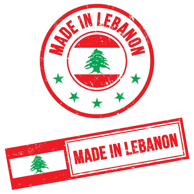 Feito no líbano, sinal de selo em estilo grunge.