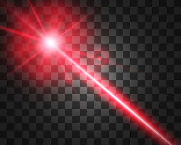 Feixe de laser abstrato. Transparente isolado em fundo preto.