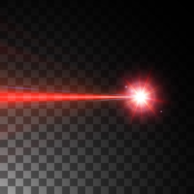 Feixe de laser vermelho isolado em fundo preto