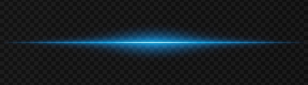 Feixe de luz horizontal azul vibrante em um fundo transparente escuro perfeito para gráficos digitais de sci-fi ou efeitos de néon Papel de parede de spotlight de reflexão