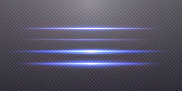 Feixes de luz em neon e azul