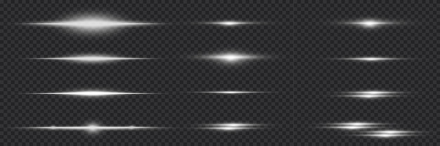Feixes de luz laser brancos e flashes