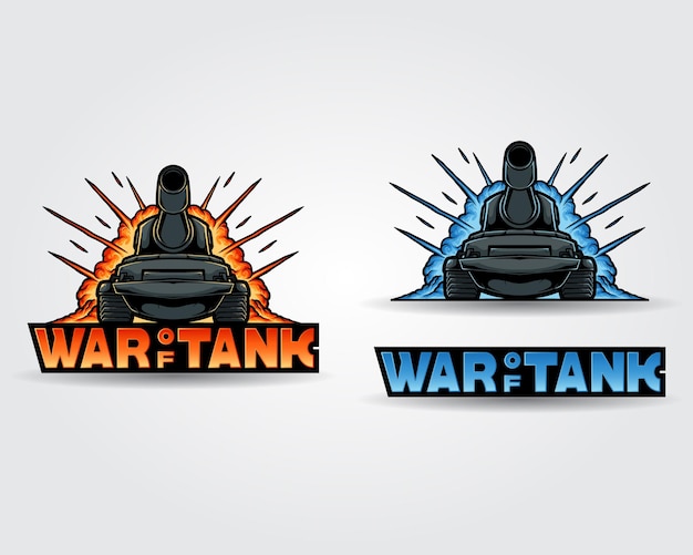 Vetor feixes mascote logotipo guerra de tanque com explosão