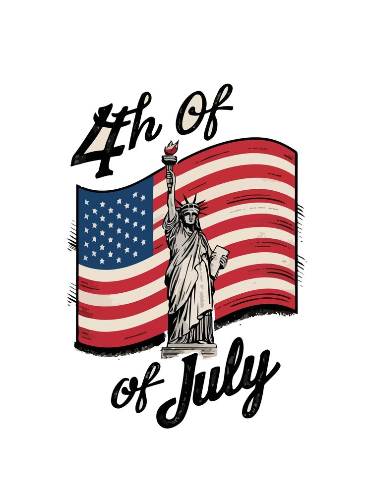 Feliz 4 de julho América design de camiseta 2024 4 de julho Dia da Independência ilustração vetorial