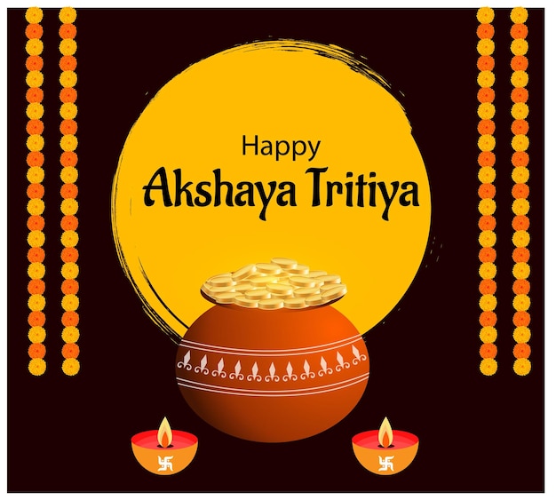 Feliz Akshaya Tritiya ilustração vetorial fundo criativo festival celebração