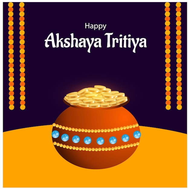 Feliz Akshaya Tritiya ilustração vetorial fundo criativo festival celebração