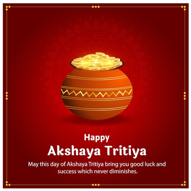 Feliz Akshaya Tritiya Indiano Festival Hindu Celebração Vector Design