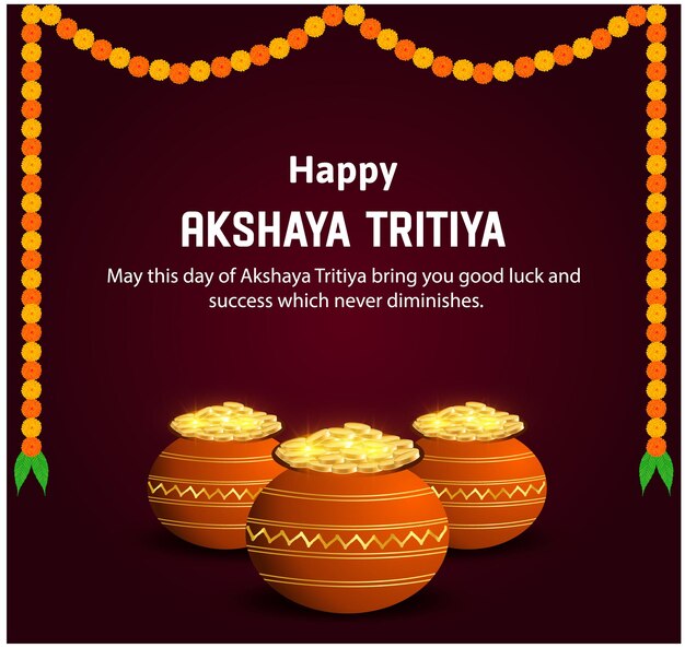 Feliz akshaya tritiya indiano festival hindu celebração vector design