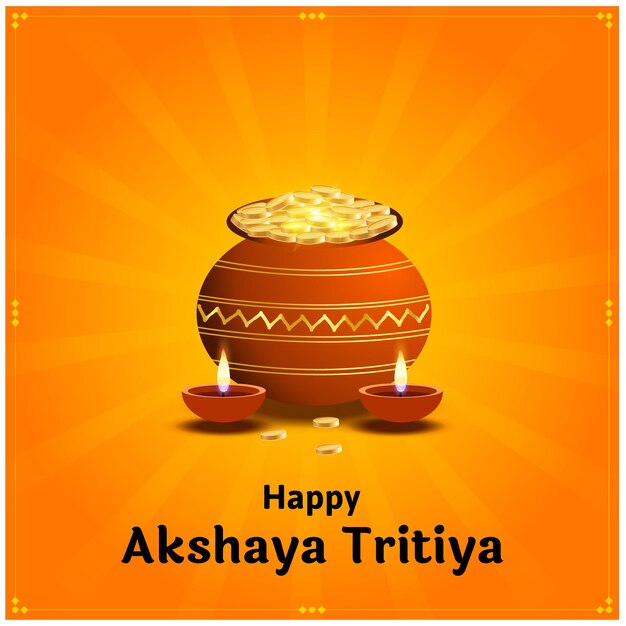 Feliz Akshaya Tritiya Indiano Festival Hindu Celebração Vector Design