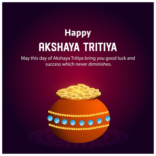Feliz Akshaya Tritiya Indiano Festival Hindu Celebração Vector Design
