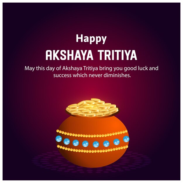 Feliz akshaya tritiya indiano festival hindu celebração vector design