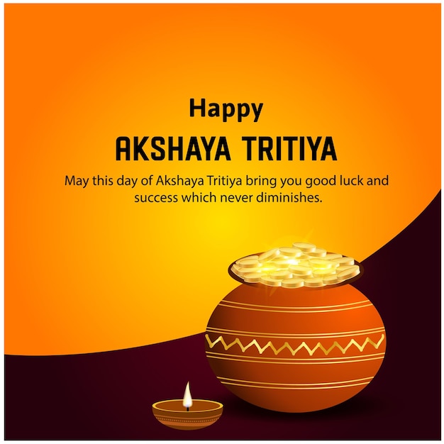 Feliz Akshaya Tritiya Indiano Festival Hindu Celebração Vector Design