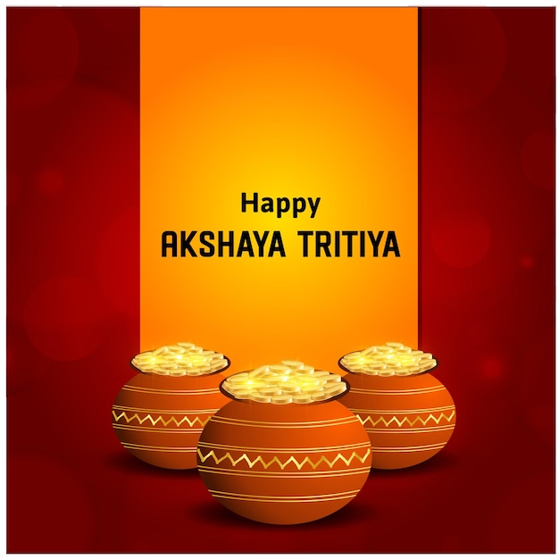 Feliz Akshaya Tritiya Indiano Festival Hindu Celebração Vector Design