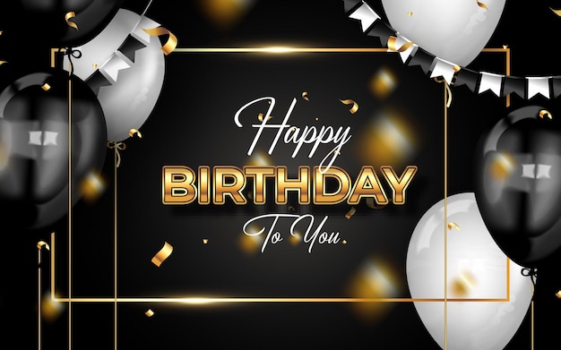 Feliz aniversário comemoração fundo com balões realistas