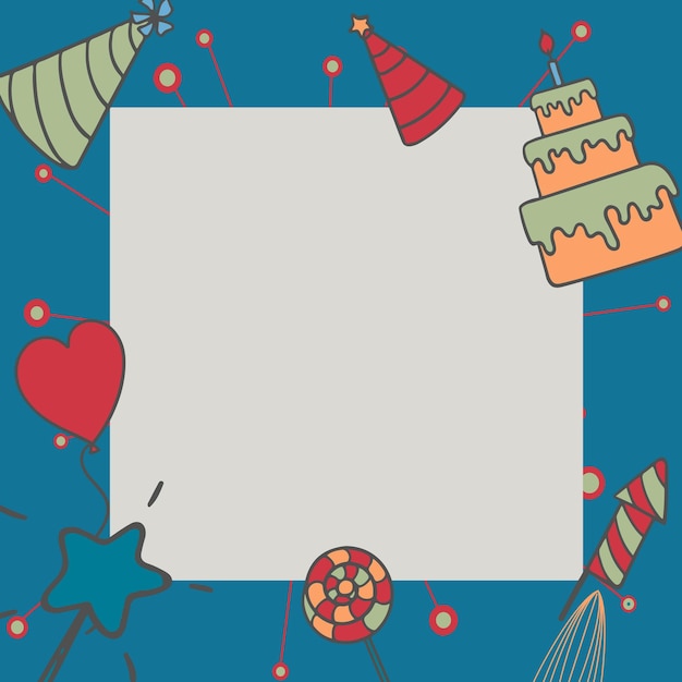 Vetor feliz aniversário de caixas de presente em ilustração vetorial quadrada