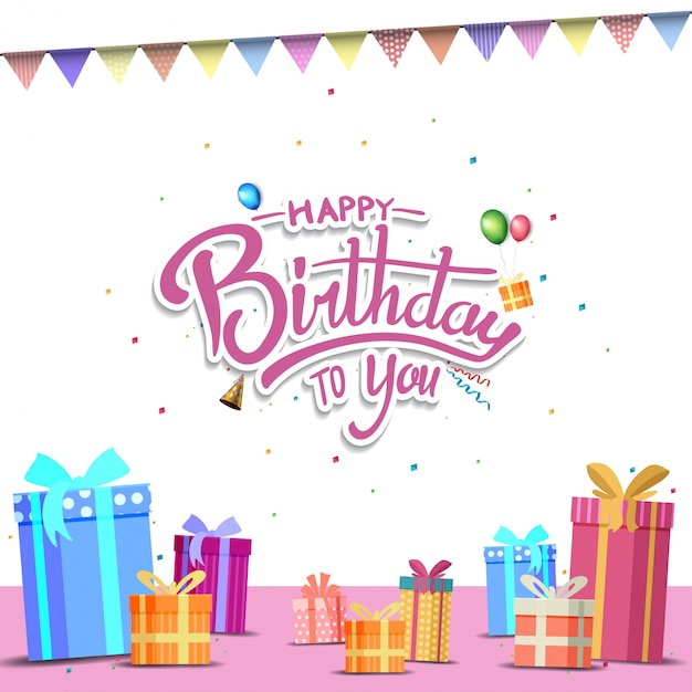 Feliz aniversário design para cartão de plano de fundo, banner e convite