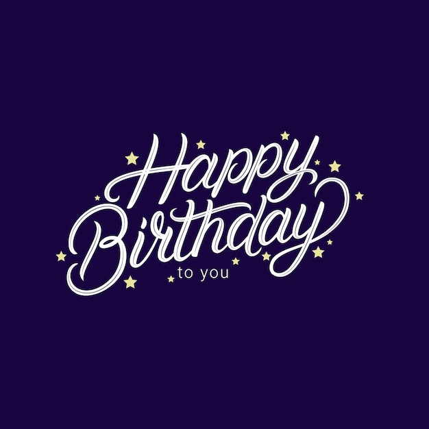 Feliz aniversário escritos à mão letras. Frase de caligrafia de escova moderna, citação. Ilustração vetorial.