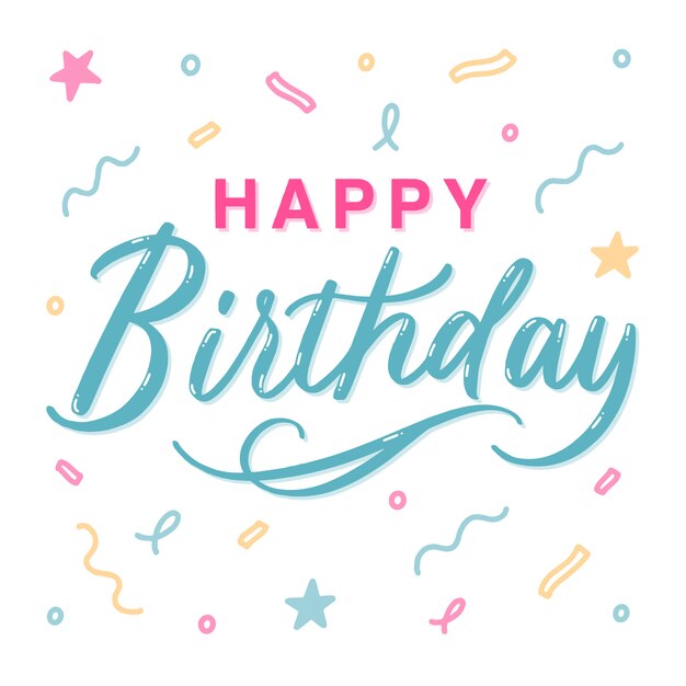 Feliz aniversário letras coloridas para cartão