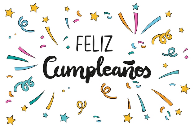 Feliz aniversário letras tipografia