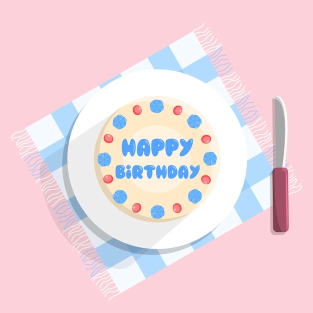Vetor feliz aniversário para você bolo lindo