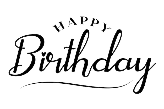Feliz aniversário tipografia letras vetor