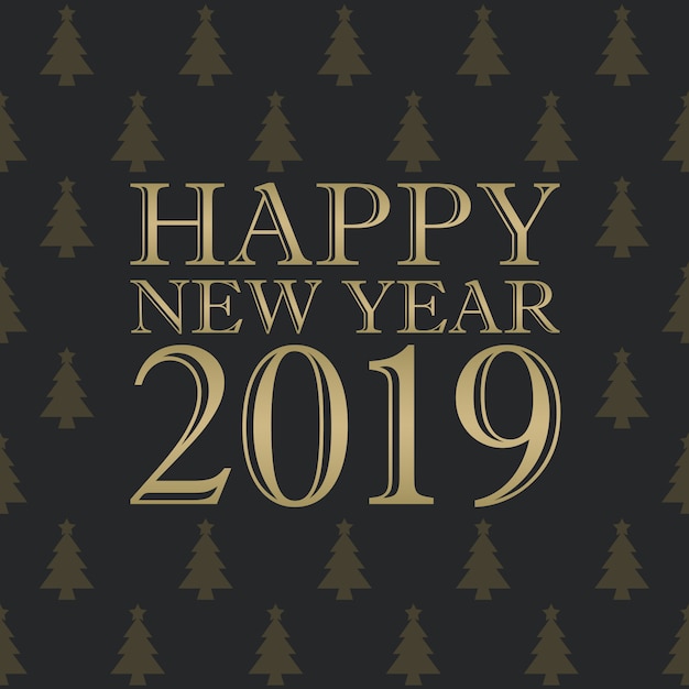 Feliz ano novo 2019 tipografia