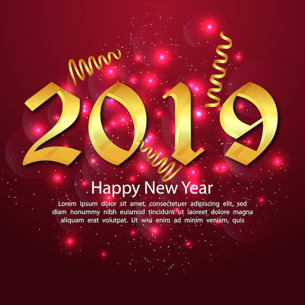 Feliz ano novo 2019 vector design