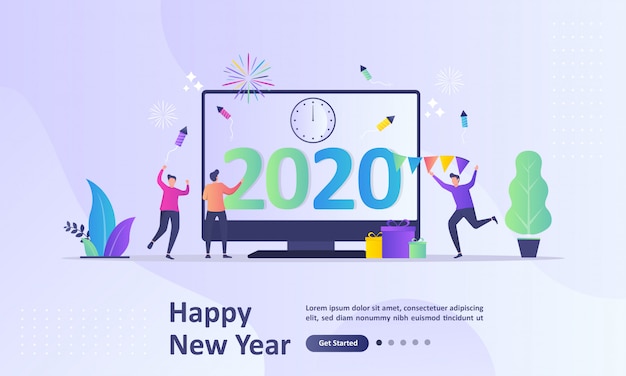 Feliz ano novo 2020 conceito