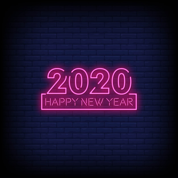 Feliz ano novo 2020 neon sig