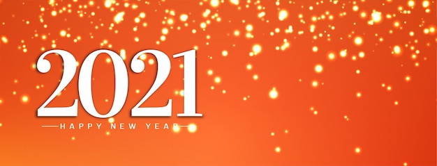 Feliz ano novo 2021 design de banner brilhantes