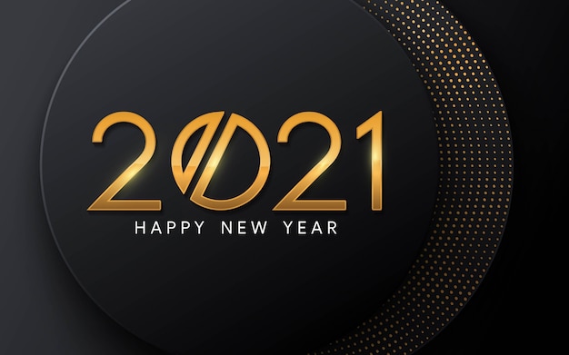 Feliz ano novo 2021 texto de luxo