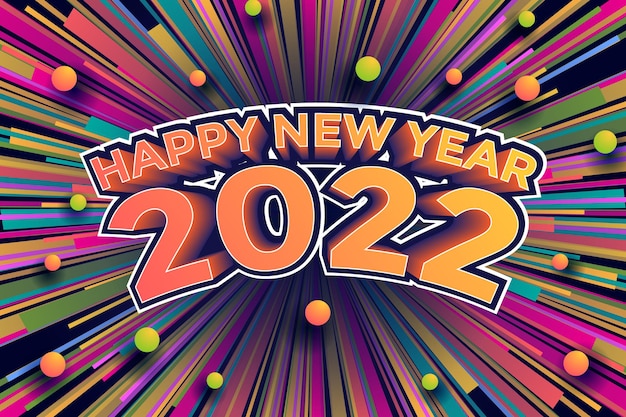 Feliz ano novo 2022 background tipografia de ano novo