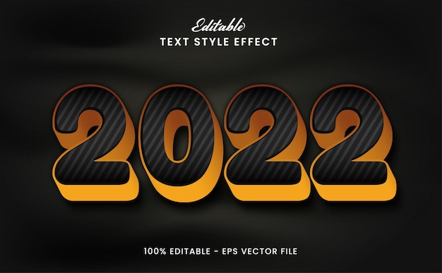 Feliz ano novo 2022 com efeito de texto editável premium vector