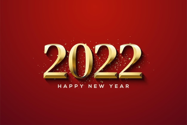 Feliz ano novo 2022 com números elegantes