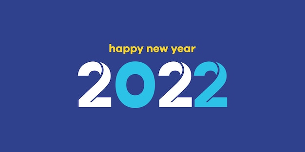 Feliz ano novo 2022 design de logotipo de cartão de felicitações grátis