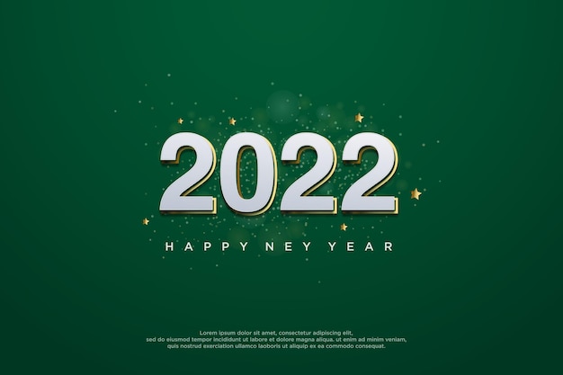 Feliz ano novo 2022 em fundo verde
