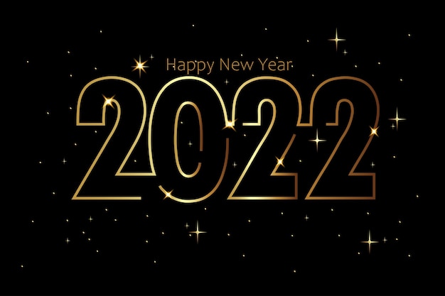 Feliz Ano Novo 2022 linha de ouro