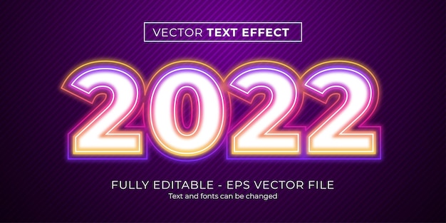 Feliz ano novo 2022 modelo de efeito de estilo editável de texto 3d