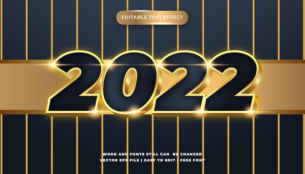 Feliz ano novo 2022. números brancos e dourados sobre fundo preto. design de cartão de férias
