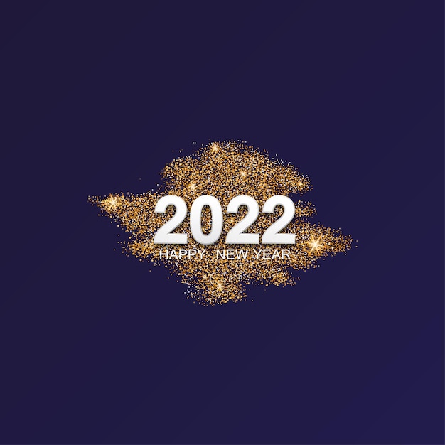 Feliz ano novo 2022, números no fundo de glitter dourado.